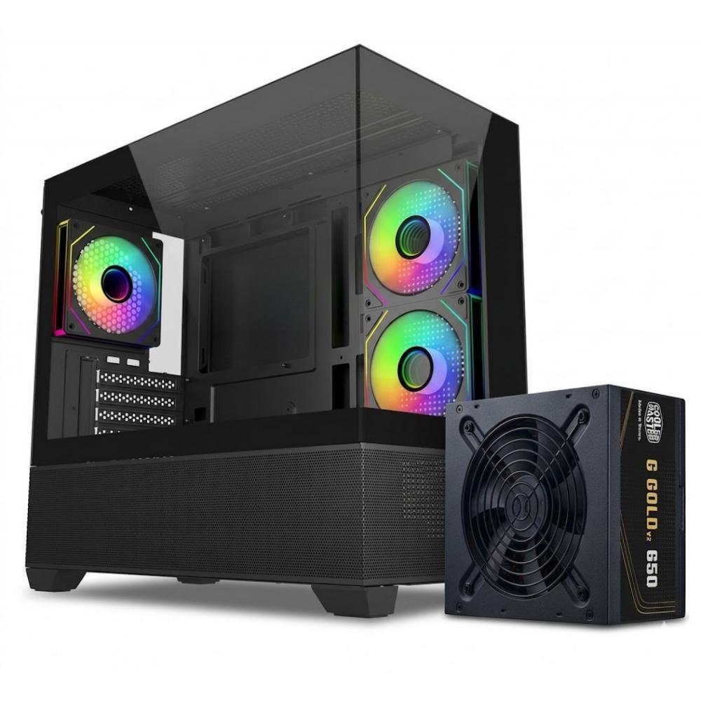 Kit cooler master mwe gold 650w v3 nm fr (no modular) + 490 elite