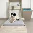 CAMA REBATIBLE PARA MASCOTA CON COMEDERO