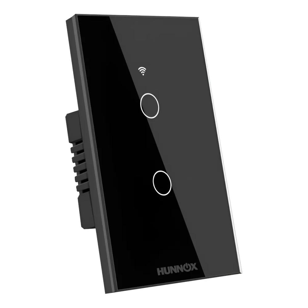 Tecla Hunnox Smart Táctil de 2 Canales Wi-Fi para Google y Alexa Color Negro