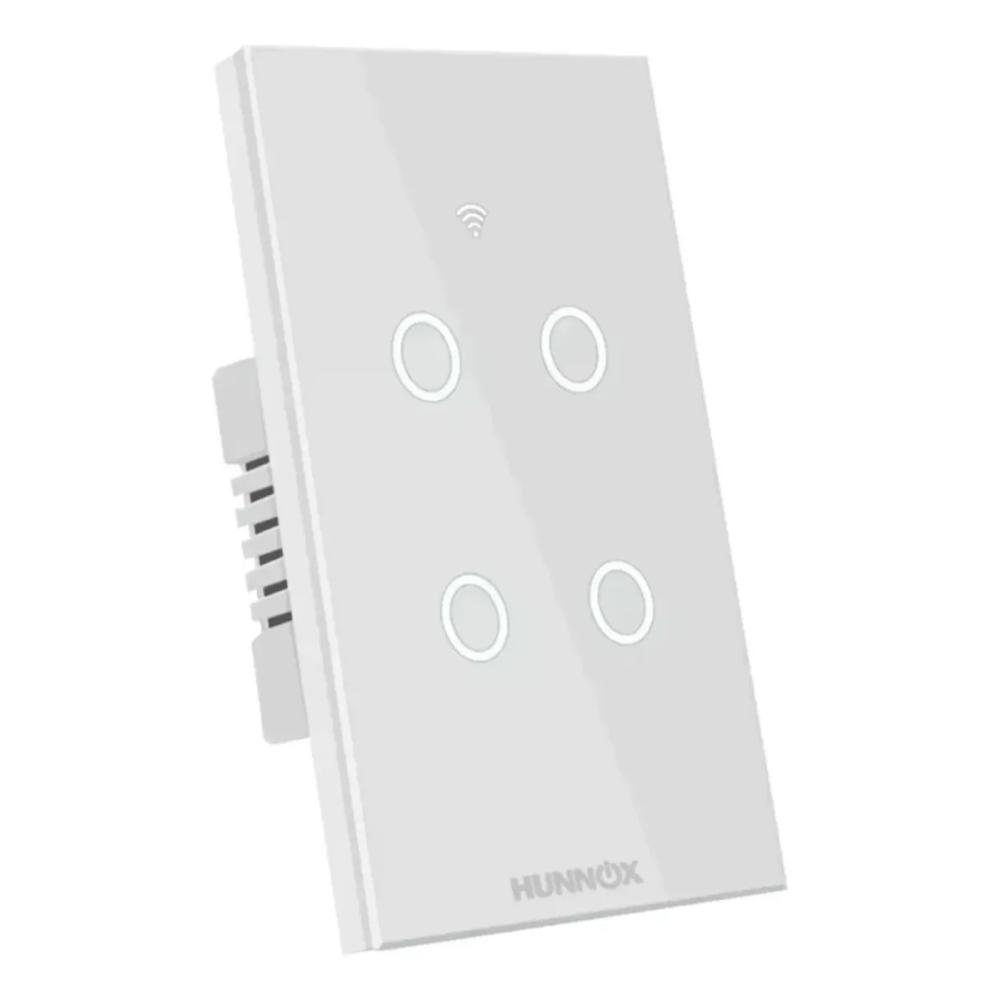 Tecla Hunnox Smart Wifi Touch Inteligente 4 Canales Color Blanco