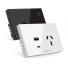 Tomacorriente+usb a+usb c hunnox smart tactil negro