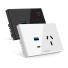 Tomacorriente+usb a+usb c hunnox smart tactil negro