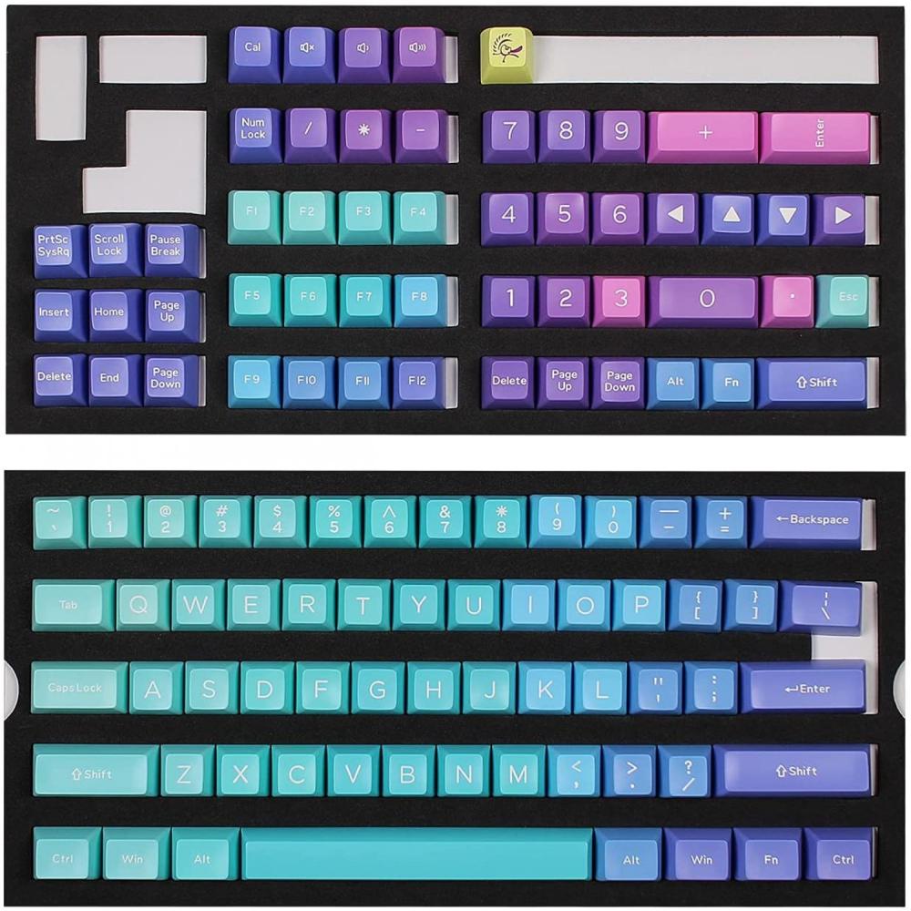 Ducky keycap set azure sa us abs seamless double shot