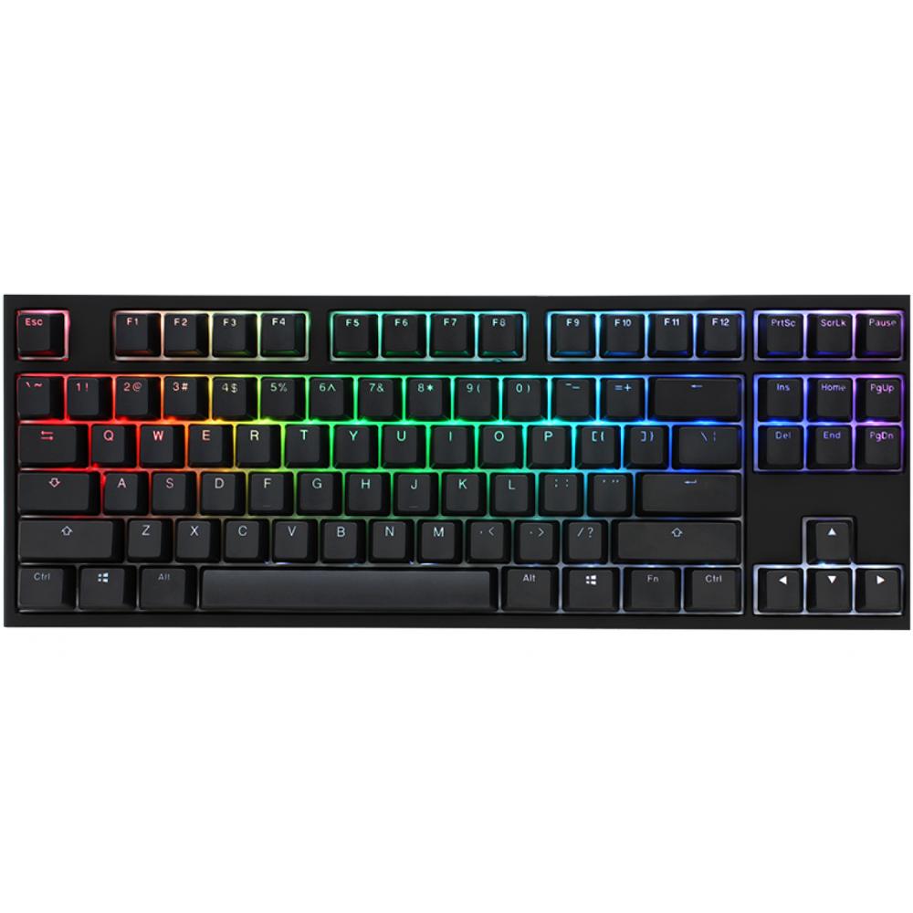 Teclado gamer ducky one 2 rgb tkl kailh box red switch double shot pbt mecanico