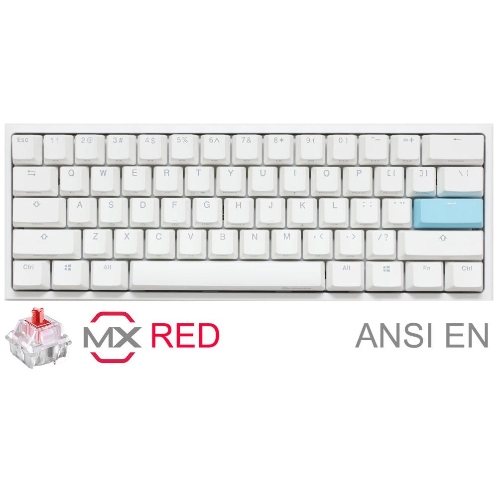 Teclado gamer ducky one 2 mini pure white rgb version  gaming cherry mx red doub