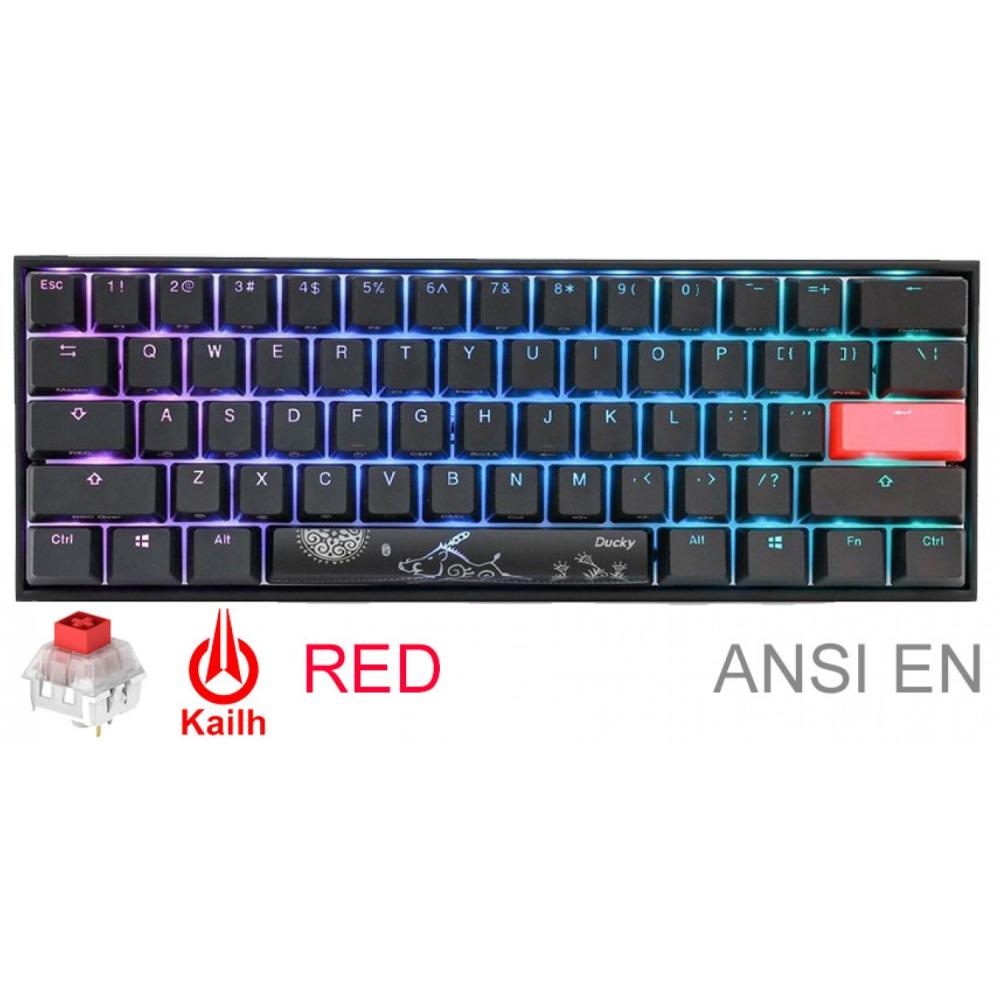 Teclado gamer ducky mecha mini v2 rgb kailh box red pbt double-shot