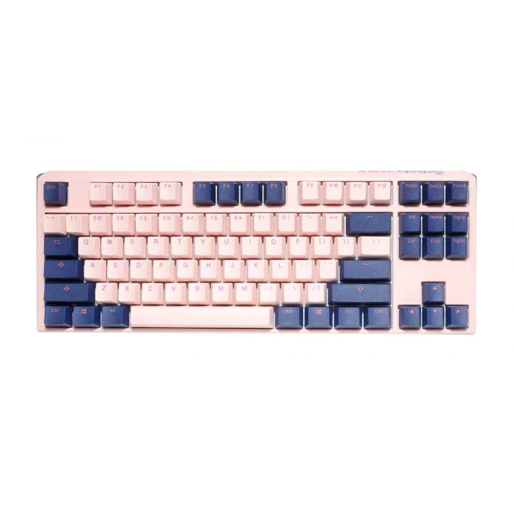 Teclado mecanico ducky one 3 tkl fuji color rosa y azul marino