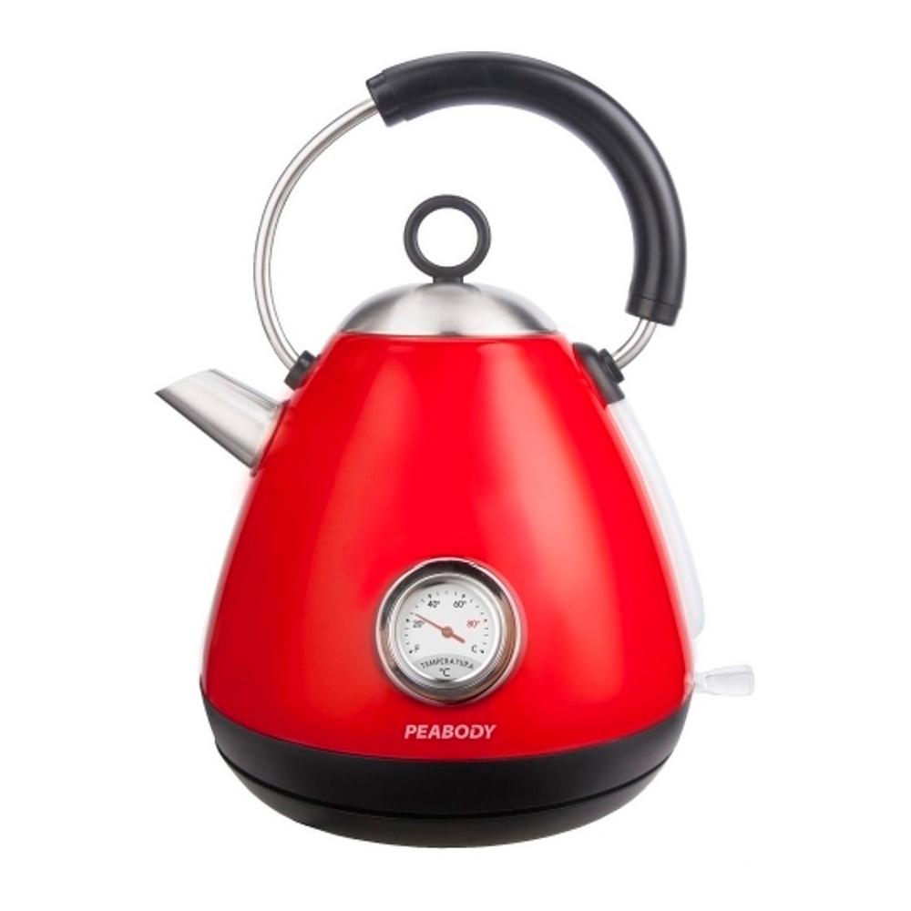 Pava Electrica Peabody C/Termometro 1.7LTS Rojo