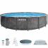 Pileta Estructural INTEX Greywood Premium 457 x 122 Cm + Bomba 25336/5 + Red de 