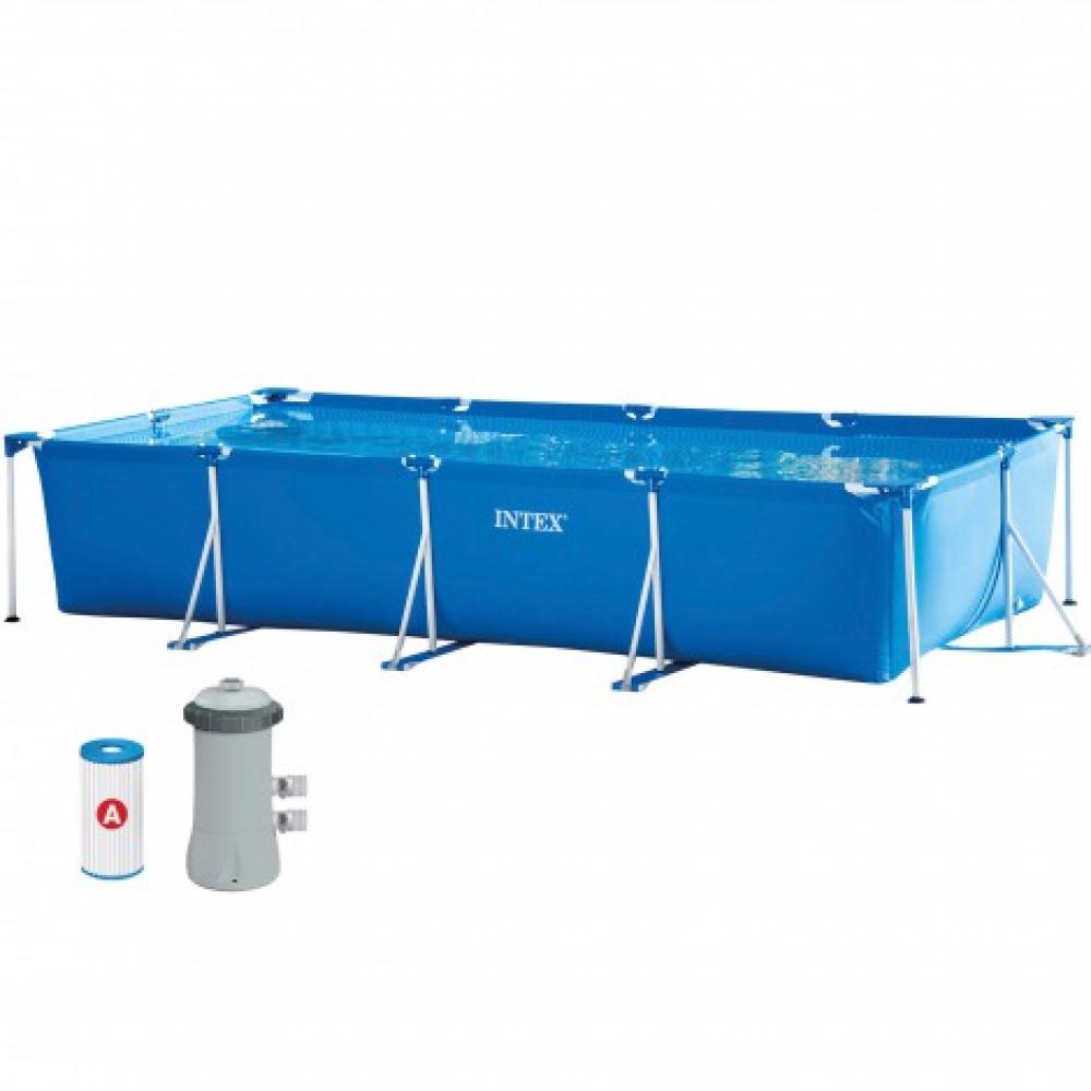 Pileta Estructural Rectangular INTEX 450 x 220 x 84 Cm 7127L C/Bomba 25343/5