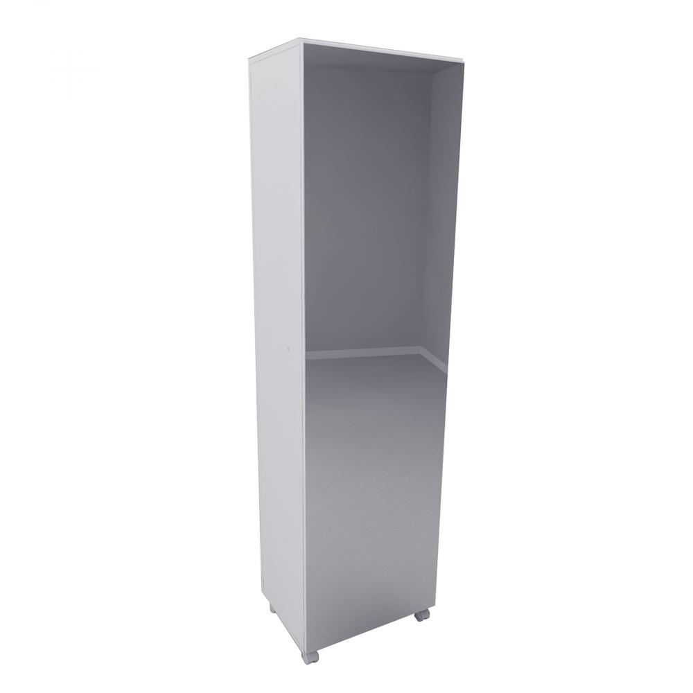Mueble Multiuso CORSA con ruedas estantes y espejo blanco