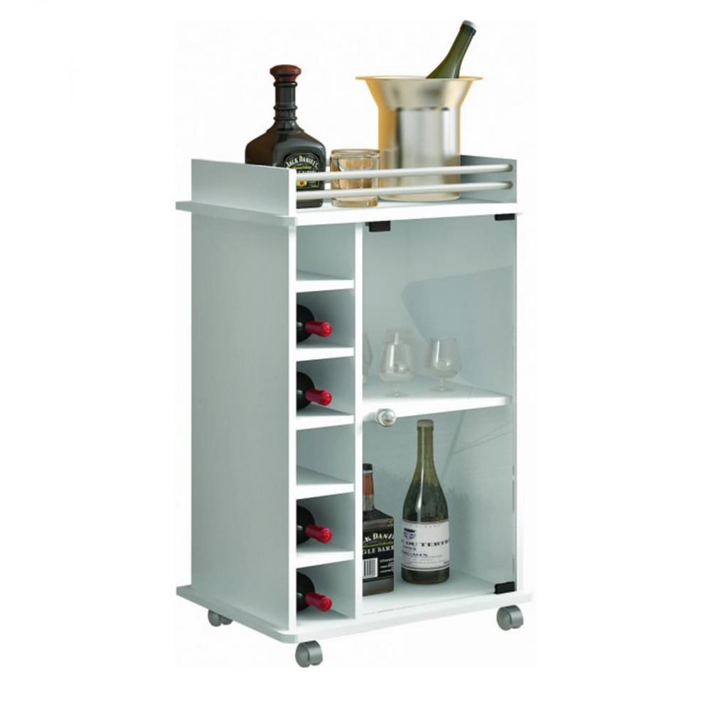Mesa de arrime CORSA con bodega blanco