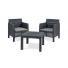 Juego de sillones toomax Matilde 3 piezas negro ratan 26235/4