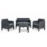 Juego de sillones toomax Matilde 4 piezas negro ratan 26232/7