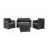 Juego de sillones Toomax Artemide 4 piezas mesa ratona/baulera negro 26233/6