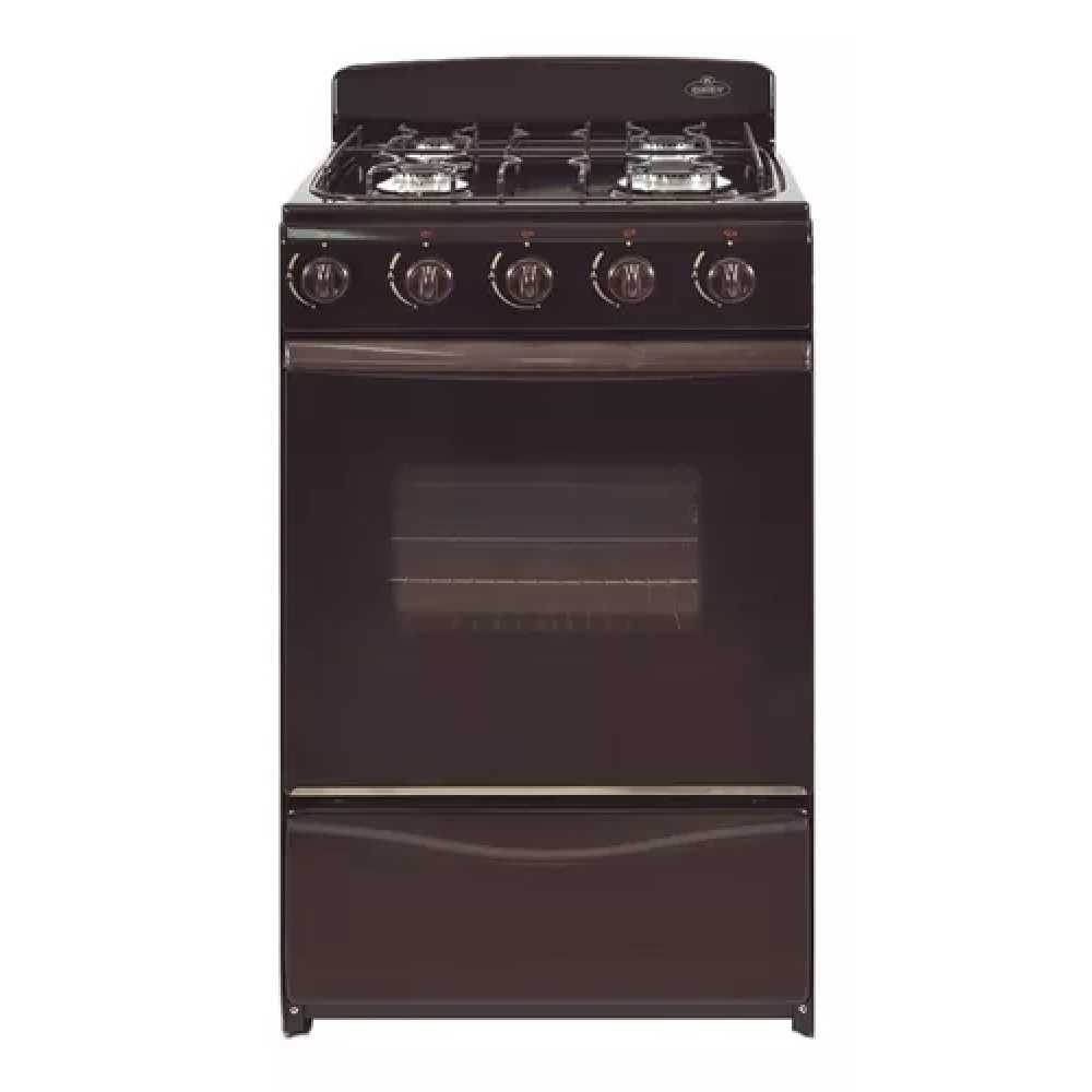 Cocina Okey Petit Multigas 4 hornallas marron puerta con visor