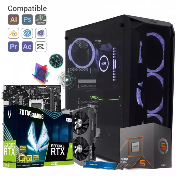 Pc Necxus DiseÃ±o Ryzen 7 8700F 16GB 512GB M.2 SSD RTX 3050 6GB