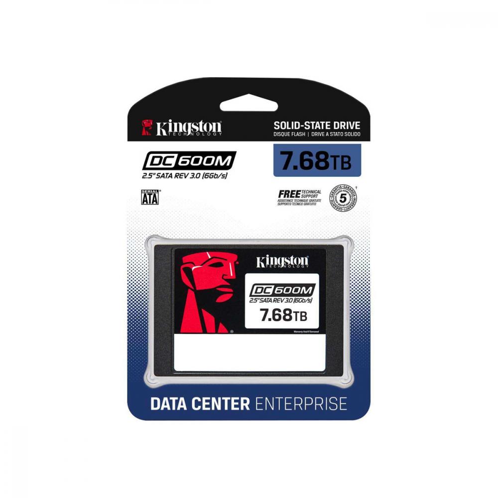 Disco SSD Kingston de 7.68 TB Sata 6 Gbps DC600m color negro