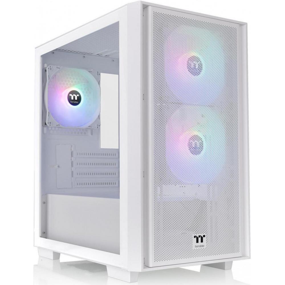 Gabinete gamer thermaltake versa H16 TG RGB Snow White temp glass