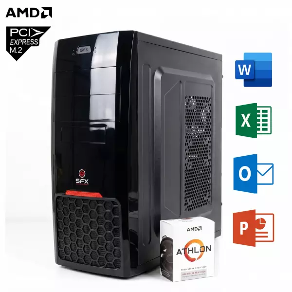 Pc Necxus de Oficina Athlon 3000G 8GB 500GB SSD, nivel de entrada