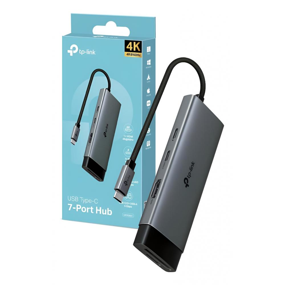 Hub TP link uh7020c 7 en 1 usb c a usb c hdmi USB sd microsd