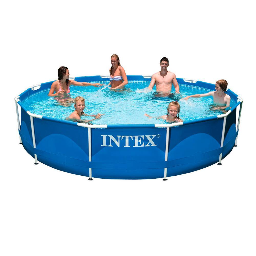 Pileta Estructural Intex Redonda 366x76cm 6503 Lts 18832/6 + Cobertor 18907/9