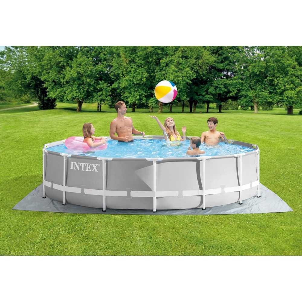 Pileta Estructural Redonda Intex Prism Frame Premium 427 x 107 Cm 25634/4 + Somb