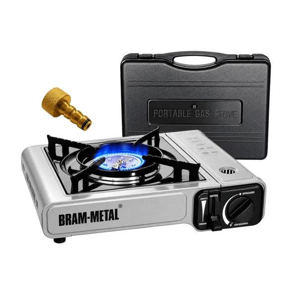 Anafe a cartucho descartable Bram-Metal de 1 hornalla con encendido y estuche