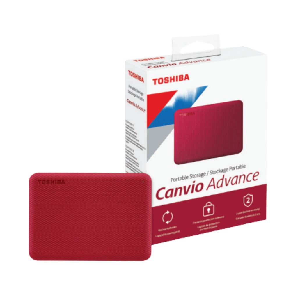 Disco rigido hdd externo toshiba canvio advance 2tb rojo usb 3.0 portatil