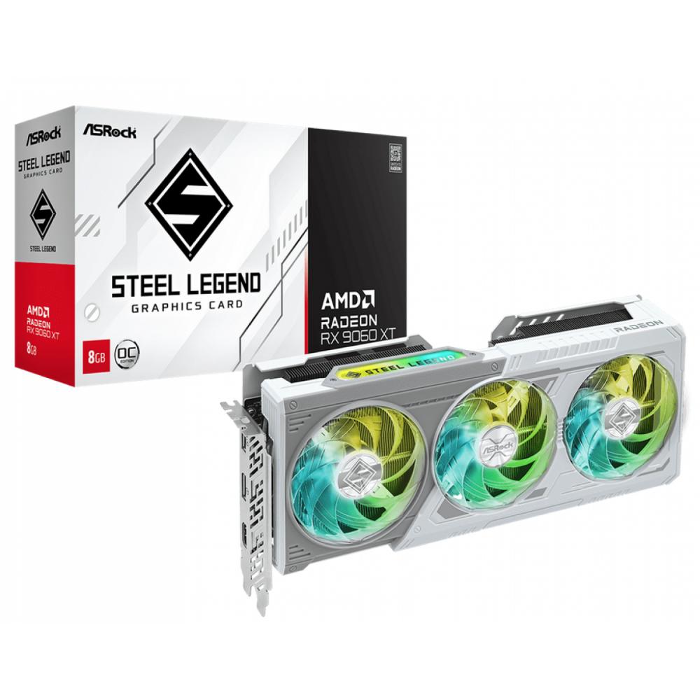 PLACA DE VIDEO ASROCK RX 9060 XT 8GB OC STEEL LEGEND WHITE