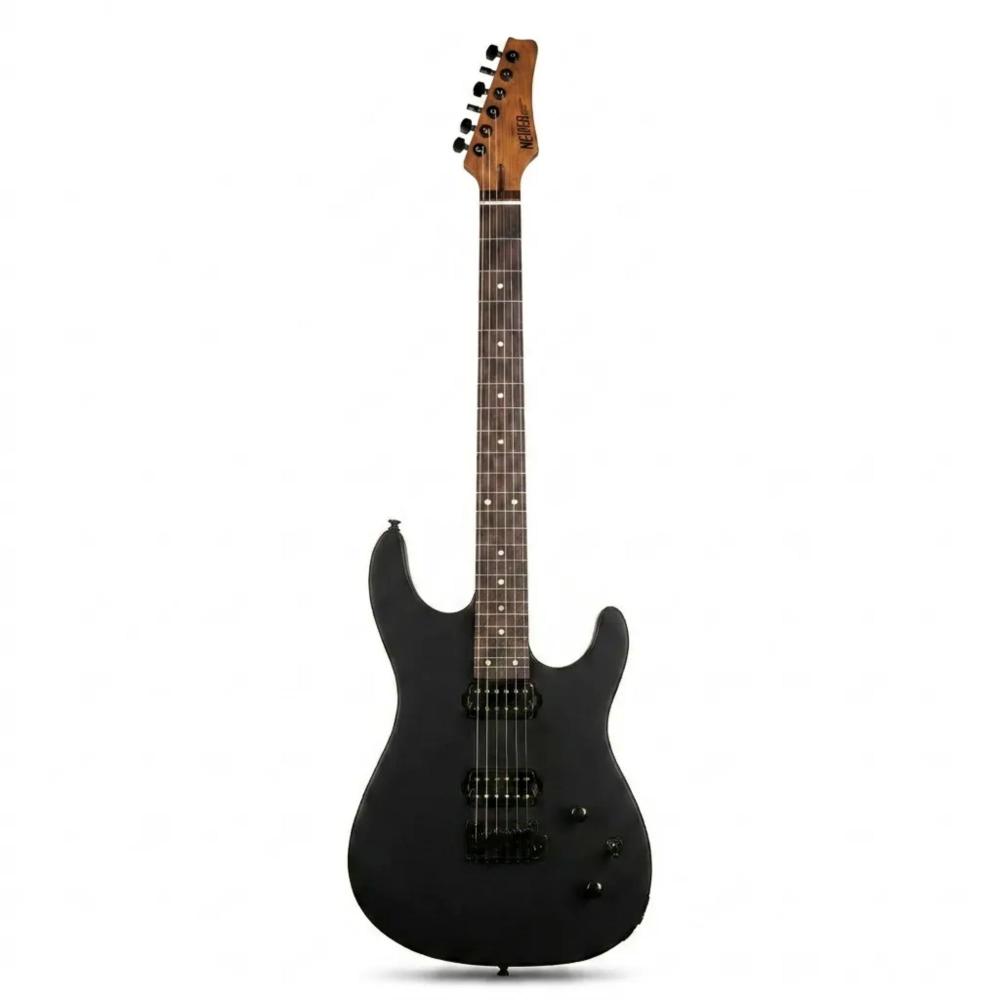 Guitarra Eléctrica Profesional Newen Super Strato Color Black Wood