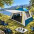 CARPA FOCO 4 PERSONAS 210 X 240 X 150 CM  GRIS Y AZUL