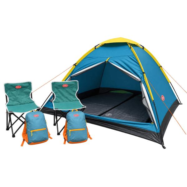 Combo Foco: carpa, 2 sillas, 2 bolsas de dormir y 2 mochilas