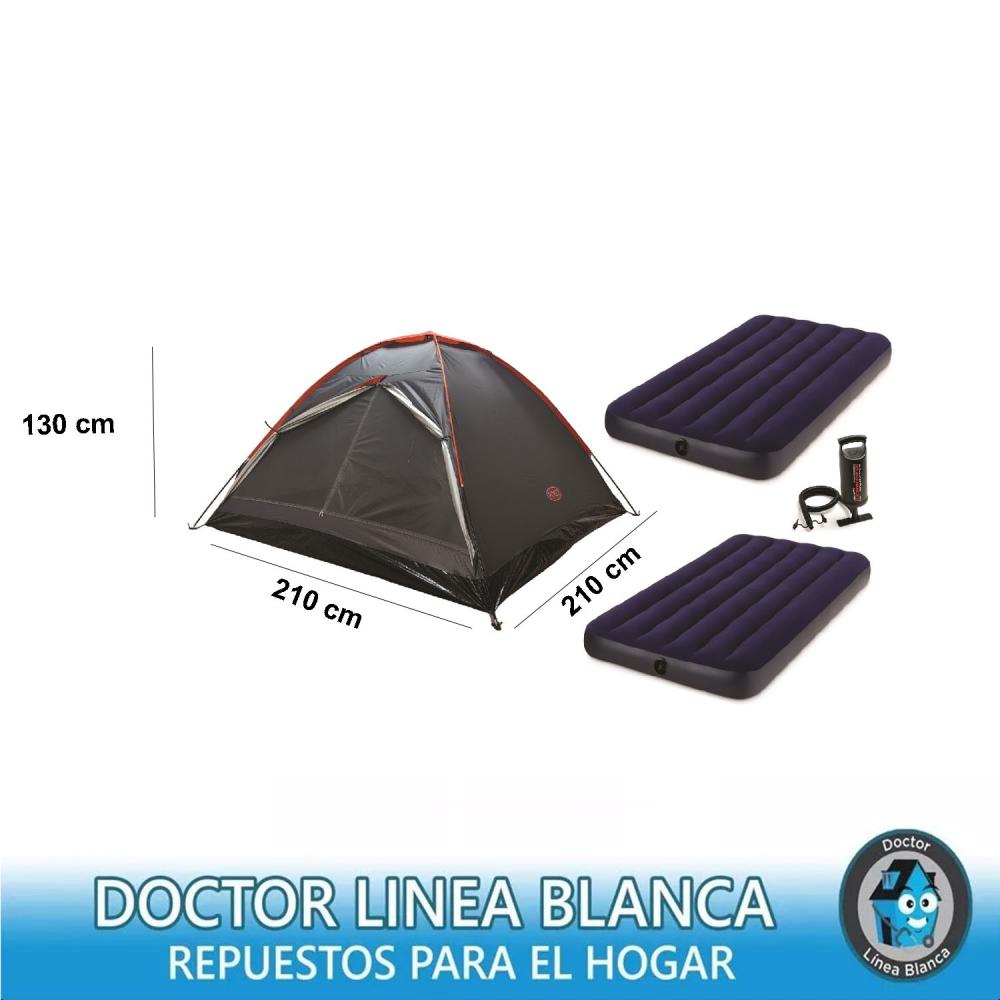 Carpa foco combo Carpa + 2 Colchones inflables + Inflador