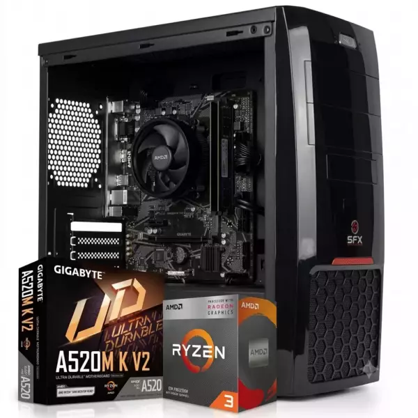 Pc Necxus Gamer Ryzen 3 3200g 8GB 512GB SSD M.2 Gabinete KIT
