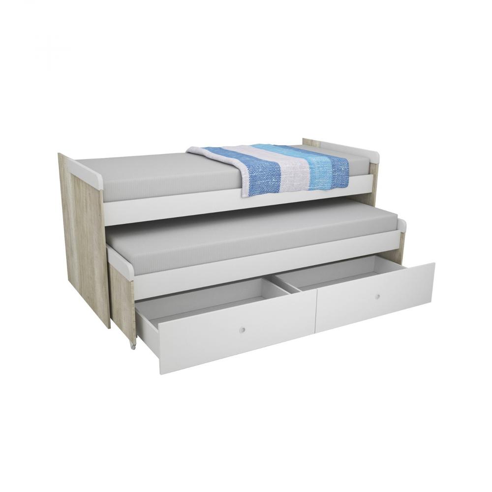 CAMA NIDO DOBLE CON CAJONES 80 CM CON 2 CAJONES