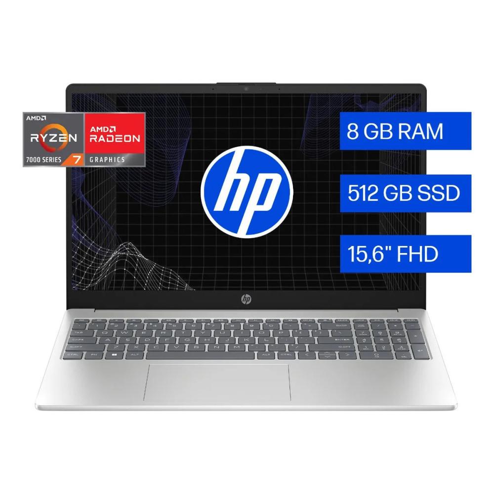 Notebook hp amd ryzen 7 8gb 512gb 15.6 Pulgadas windows 11