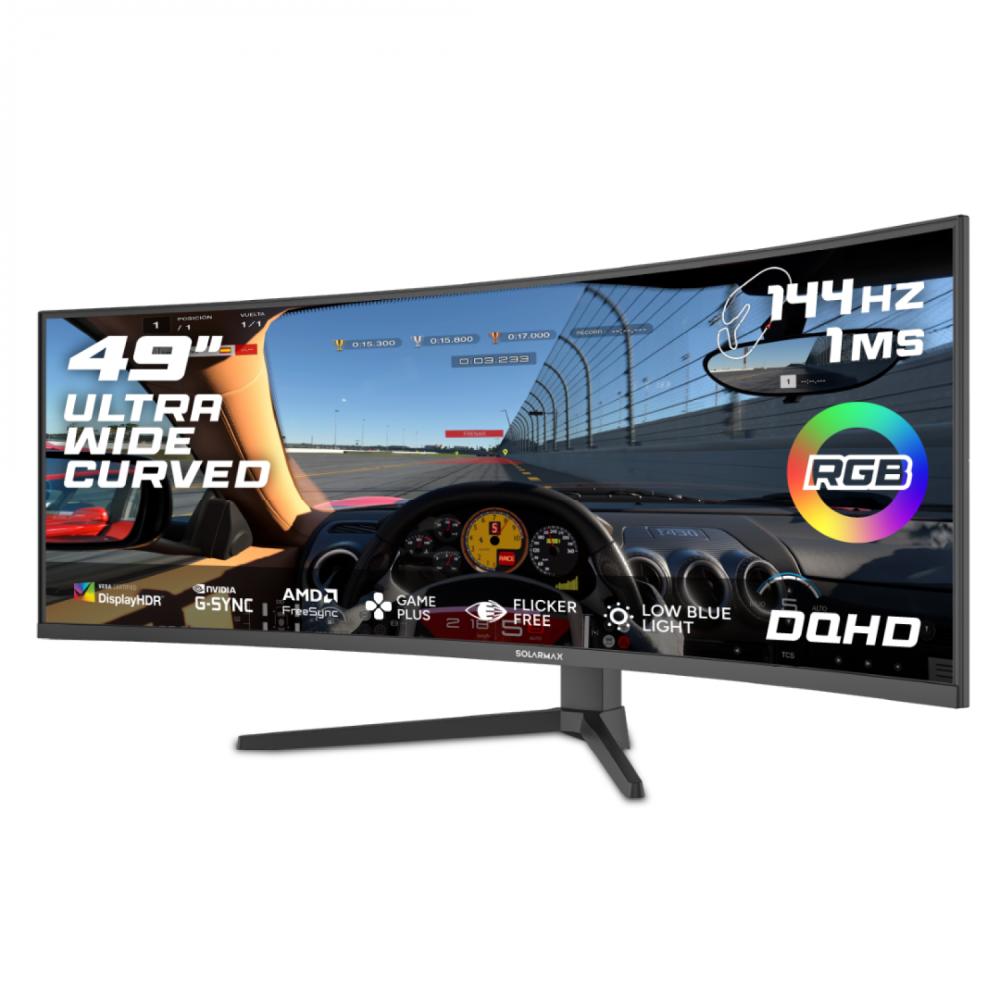 Monitor solarmax 49 Pulgadas frameless dqhd 144 Hdmi DP rgb black