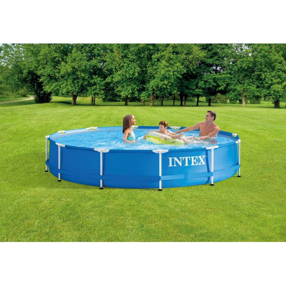 Pileta Estructural Redonda Intex Metal Frame 366x76 cm con Bomba