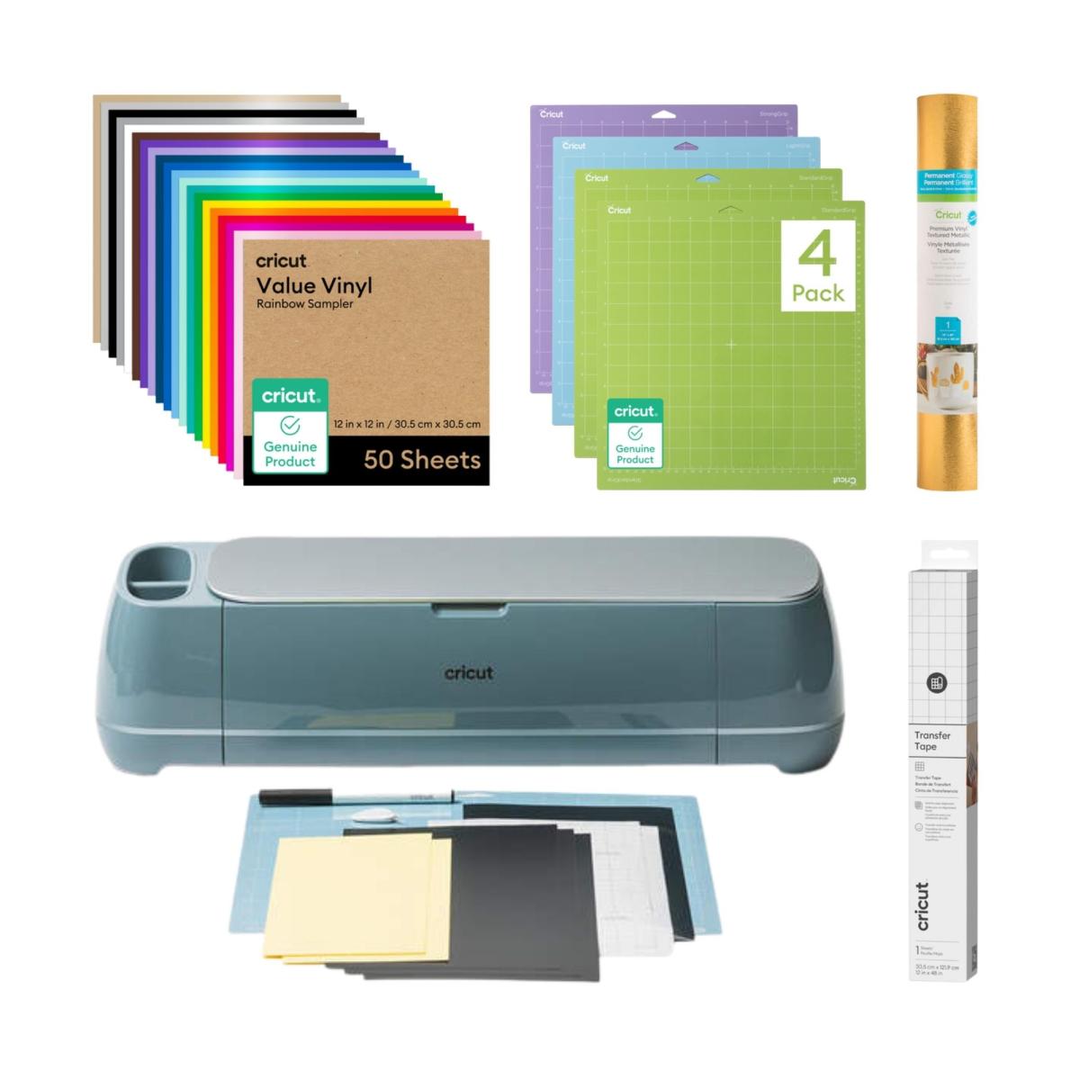 Cricut Maker 4 Kit Vinilo Metalizado Multicolor y Tapetes