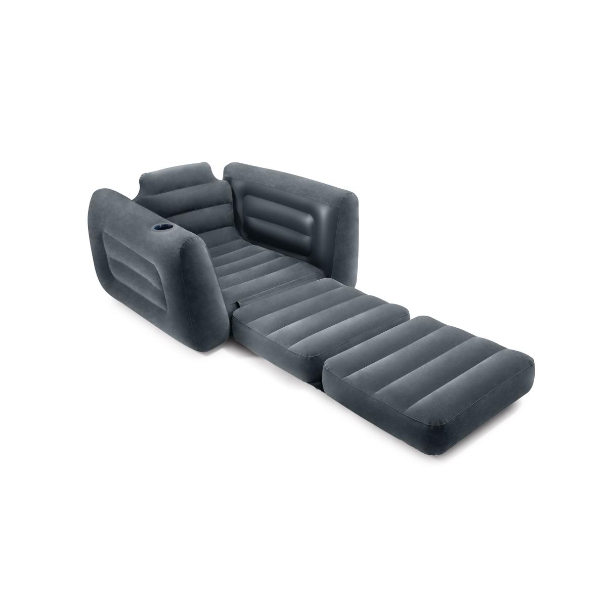 Sillón Inflable Intex Sofa Cama 1 1/2 Plaza 117x224x66 cm Gris