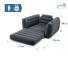 Sillón Inflable Intex Sofa Cama 1 1/2 Plaza 117x224x66 cm Gris
