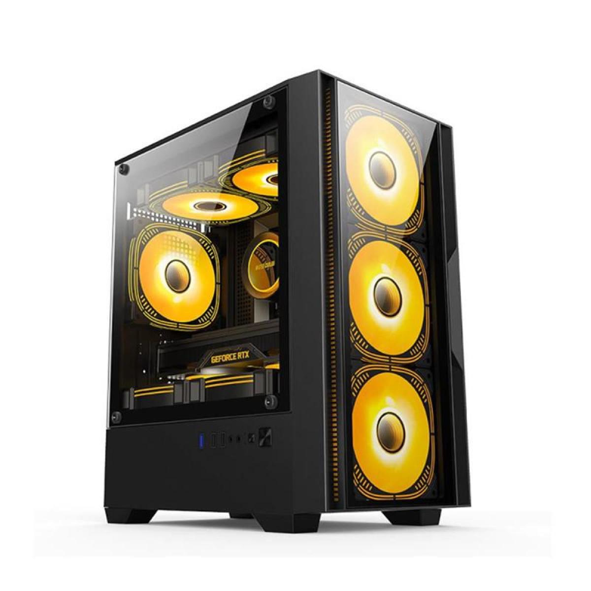 Gabinete Gamer Jalatec JT-X19 RGB Blanco con Fuente 650W