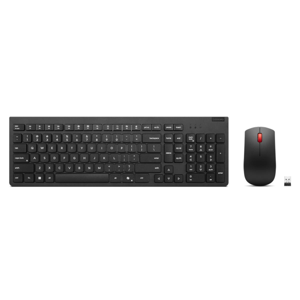 Combo Teclado y Mouse Inalambrico Lenovo Negro USB-A 2.4G
