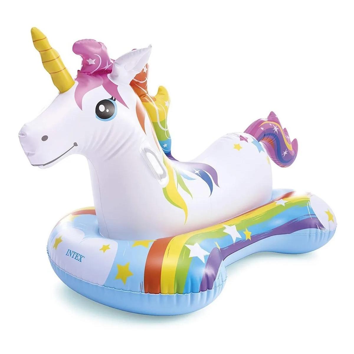 Flotador Inflable Unicornio Intex 163x86 cm con Asas