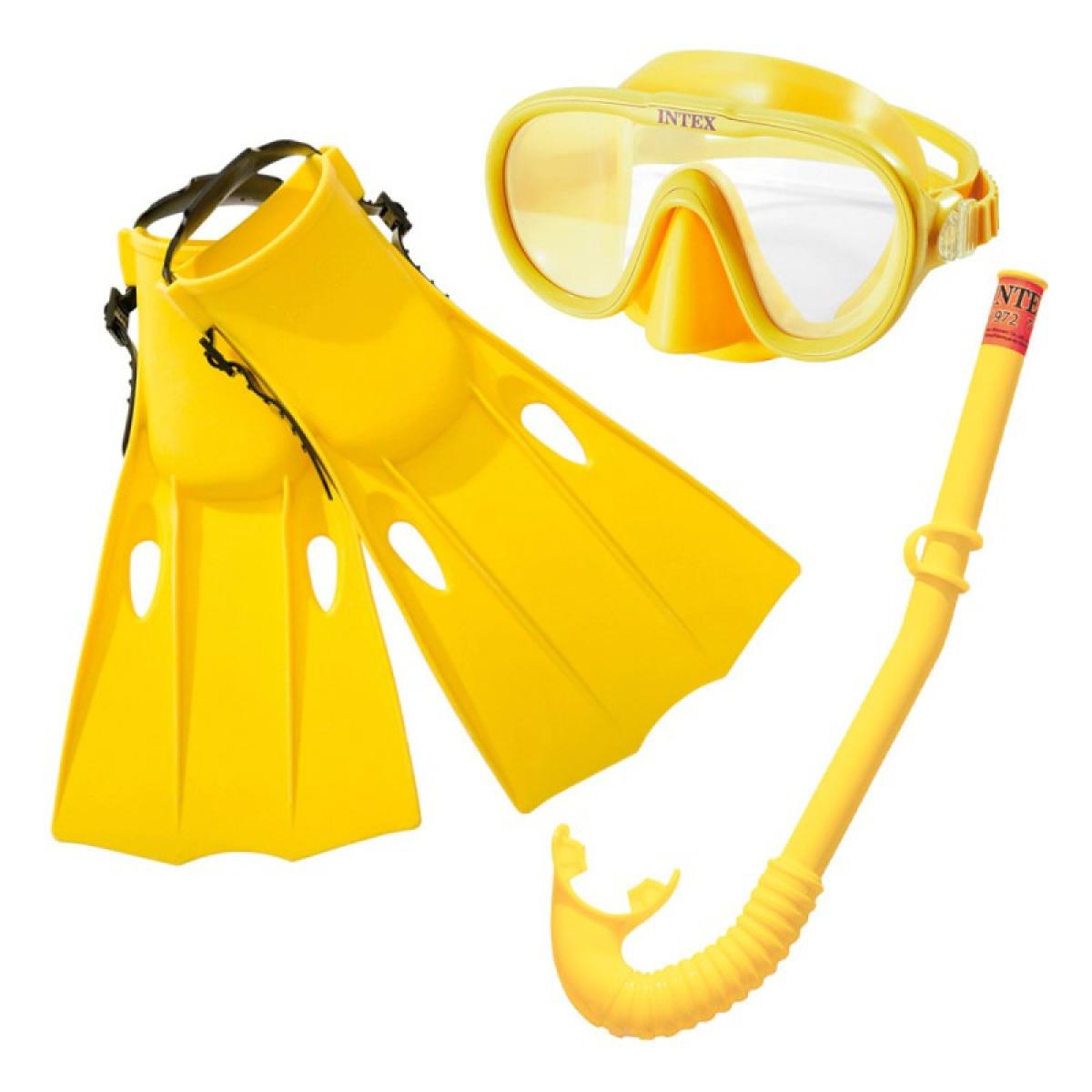 Set Snorkel Máscara Aletas Buceo Intex 55655 Amarillo