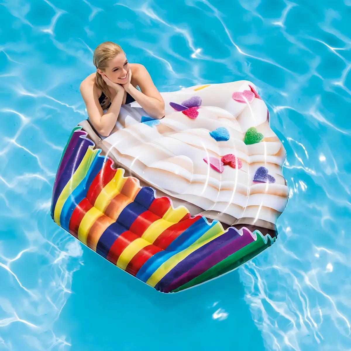 Colchoneta Inflable Intex Cupcake 142x135 cm PVC Pileta