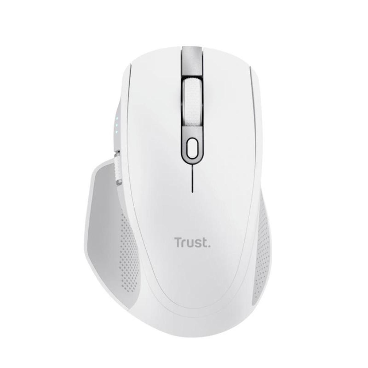 Mouse Inalambrico Trust Ozaa+ RF y Bluetooth Recargable Blanco