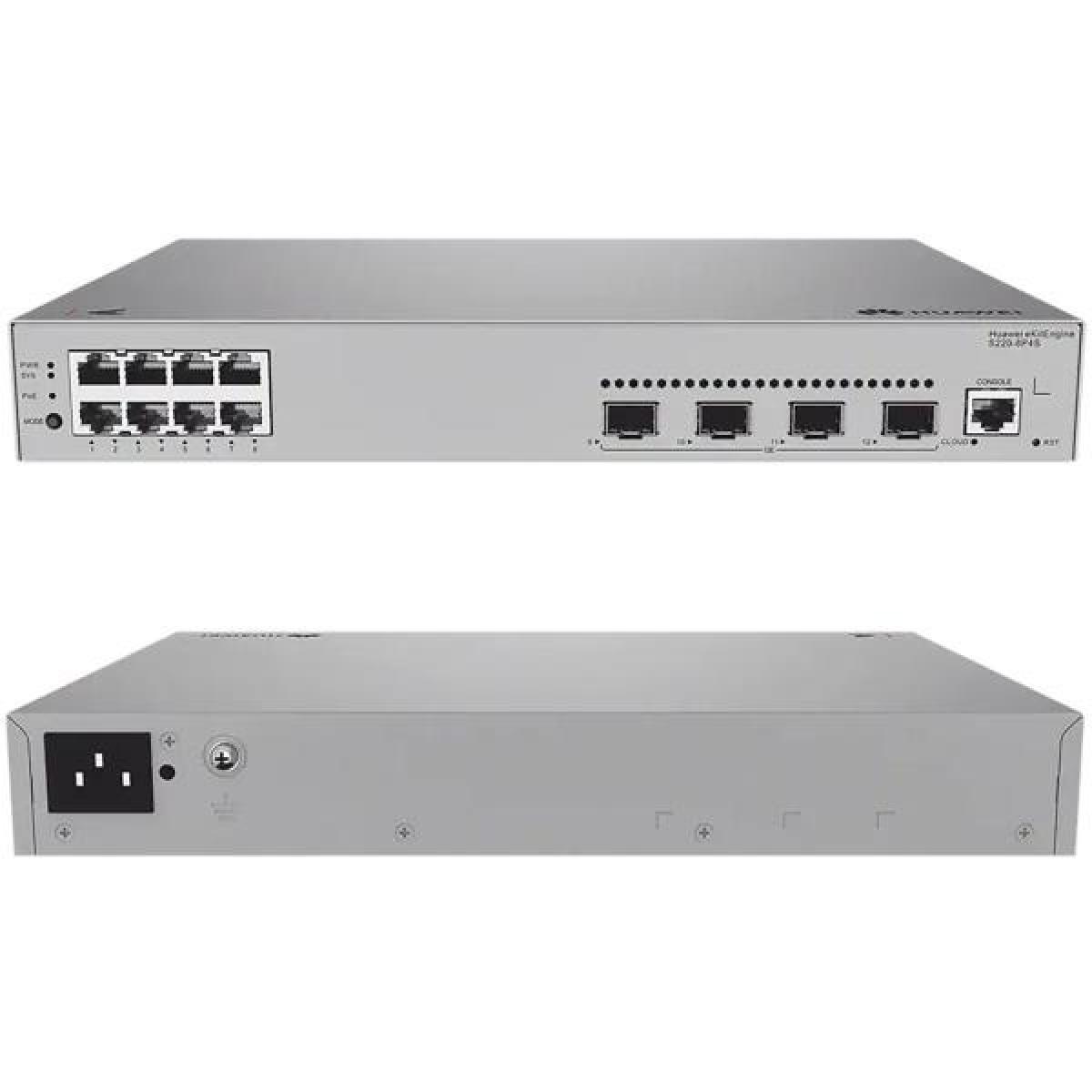 Switch Huawei S220-8P4S 8 Puertos GE 4 SFP PoE+ Layer 2+