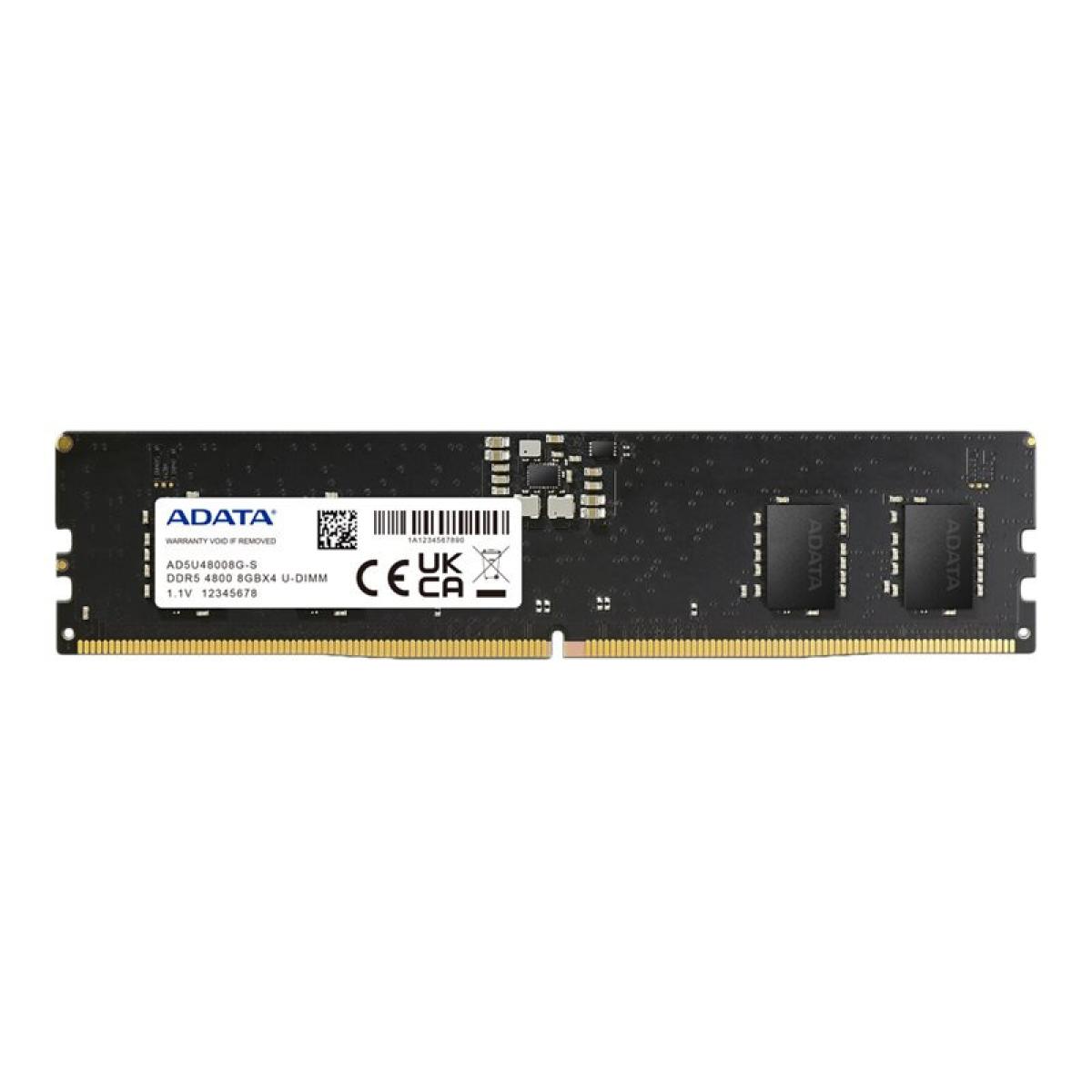 Memoria RAM ADATA 8GB DDR5 4800MHz UDIMM CL40 PC5-38400